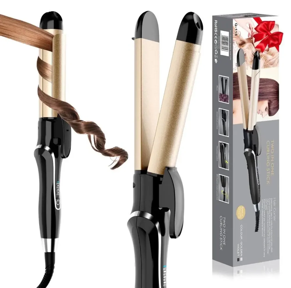 Two in one curling stick hair curler or flat iron straightener NWT